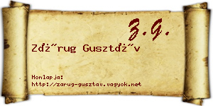 Zárug Gusztáv névjegykártya